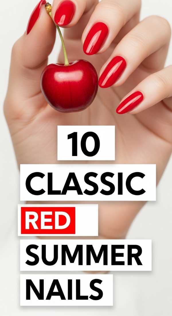 10 Classic Red Summer Nails On Almond Shapes 69df1d51a52d5
