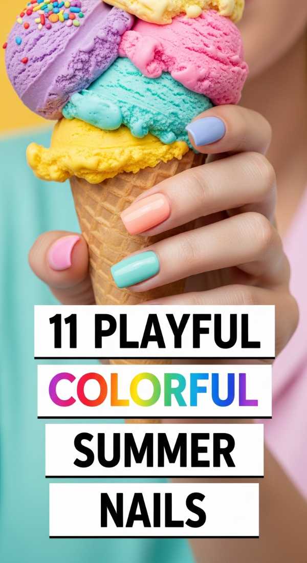 11 Playful Colorful Summer Nails In Pastel Shades 69df1d520596c