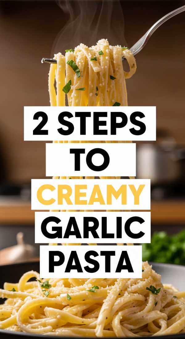 2 Steps To Creamy Garlic Pasta 69e8558f045f8