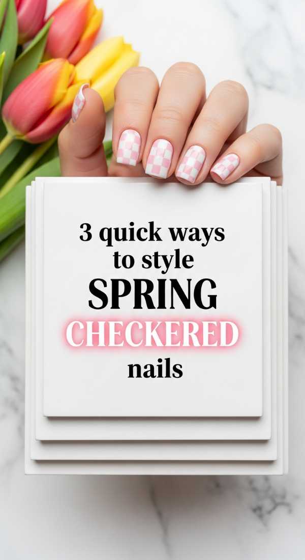 3 Quick Ways To Style Spring Checkered Nails 69efaf8e81527