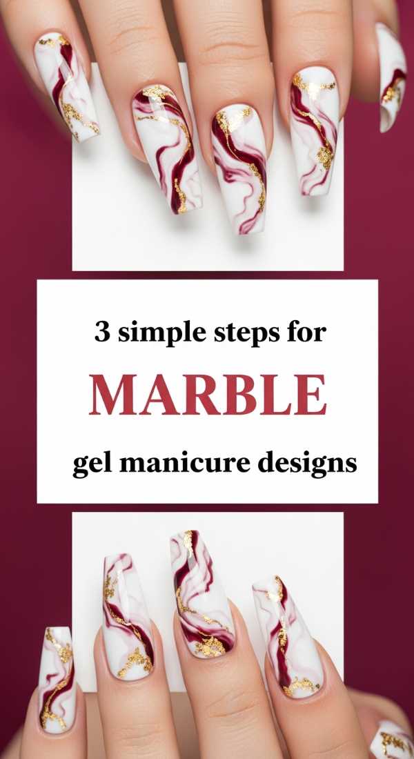 3 Simple Steps For Marble Gel Manicure Designs 69ecefc455c14