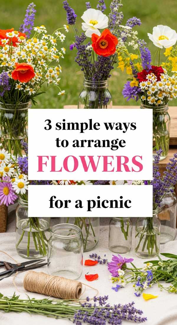 3 Simple Ways To Arrange Flowers For A Picnic 69efae5267d20