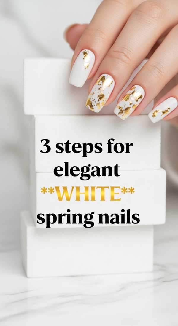 3 Steps For Elegant White Spring Nails 69ea6986bb0fd