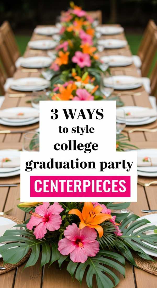 3 Ways To Style College Graduation Party Centerpieces 69ecb0750b6b9