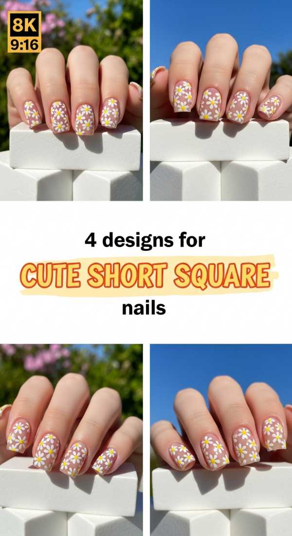 4 Designs For Cute Short Square Nails 69e6604fb39a9