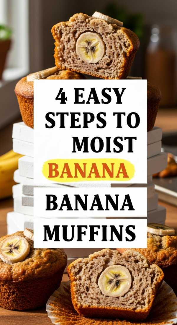 4 Easy Steps To Moist Banana Muffins 69e853e268592