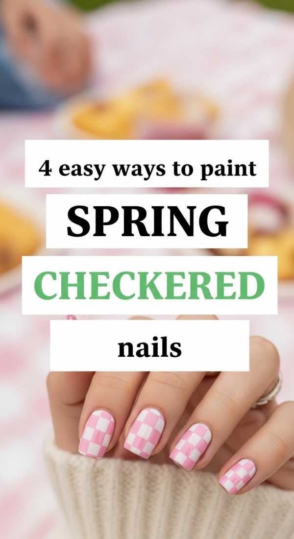 4 Easy Ways To Paint Spring Checkered Nails 69efb166c4727