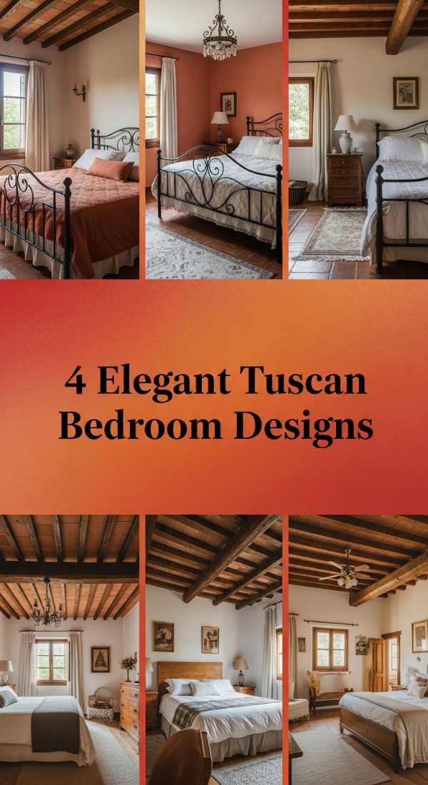 4 Elegant Tuscan Bedroom Designs 69f26b338ad96