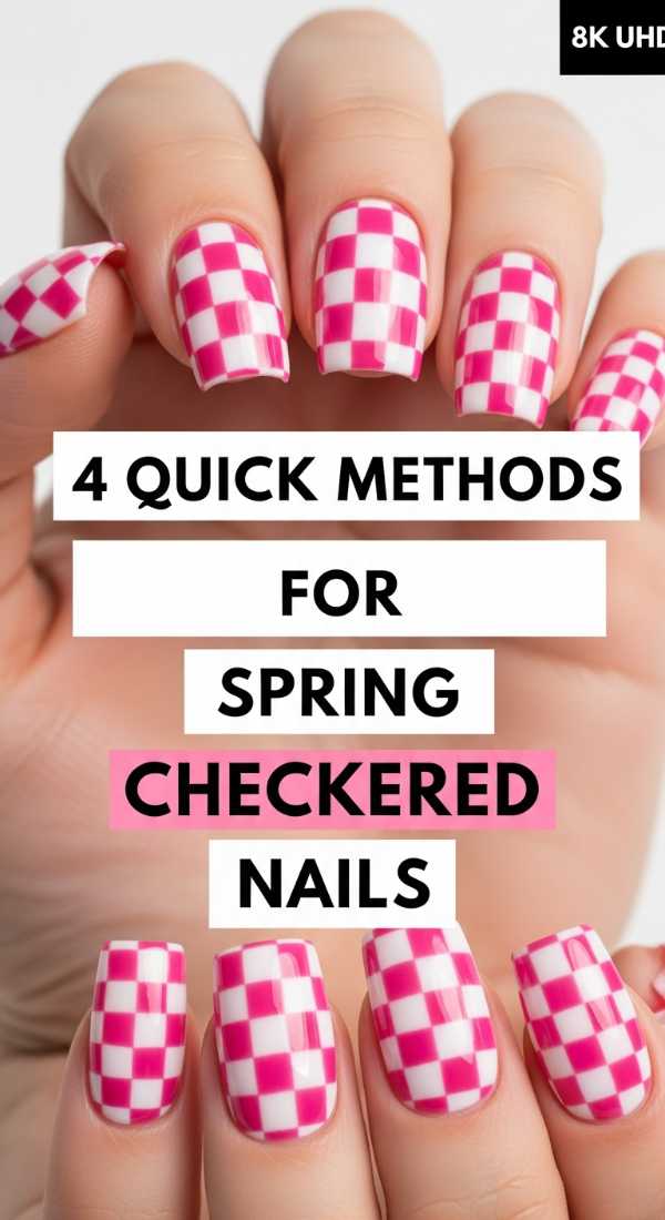4 Quick Methods For Spring Checkered Nails 69ed0bc7464c9