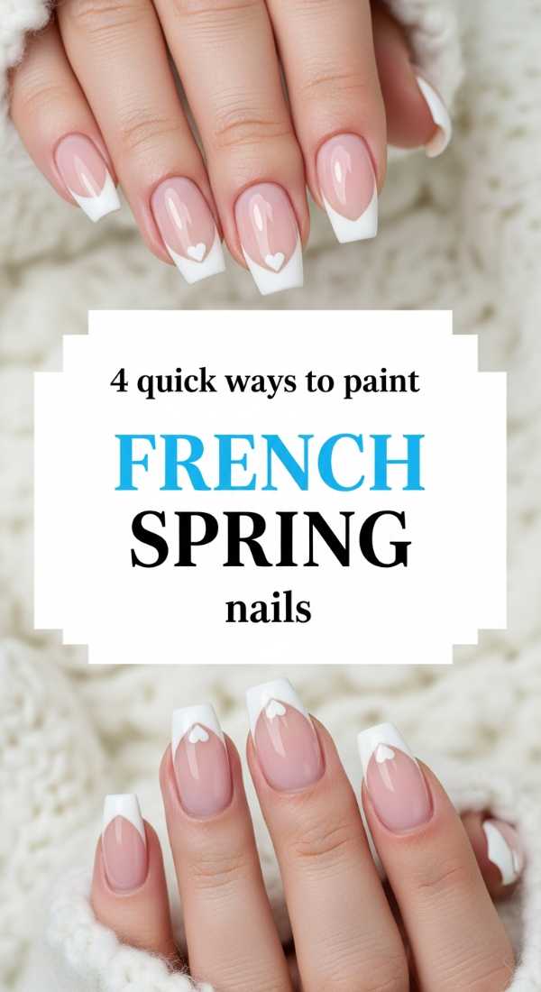 4 Quick Ways To Paint French Spring Nails 69ea68a5649e8