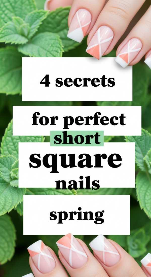 4 Secrets For Perfect Short Square Nails Spring 69efb151338c7