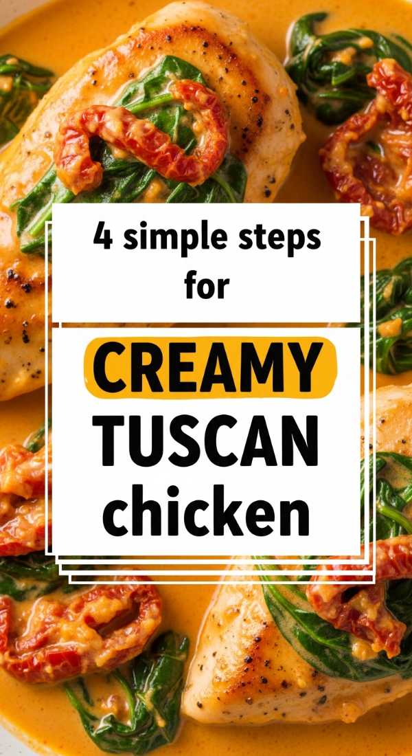 4 Simple Steps For Creamy Tuscan Chicken 69e20d2a7efa9
