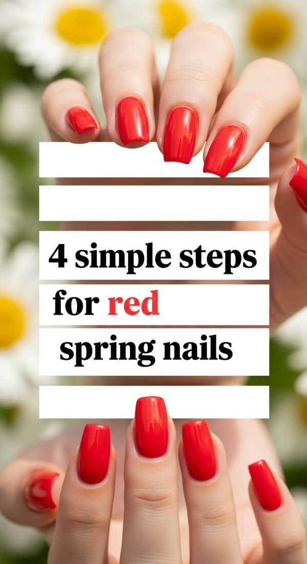 4 Simple Steps For Red Spring Nails 69efaf994ebe4