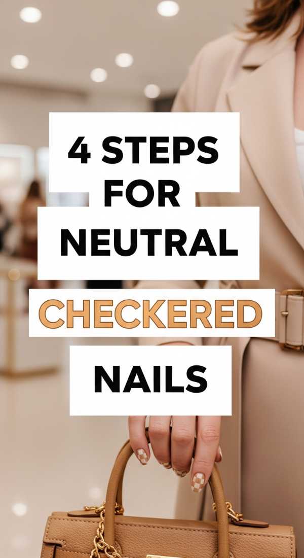4 Steps For Neutral Checkered Nails 69e3c1d32d76e