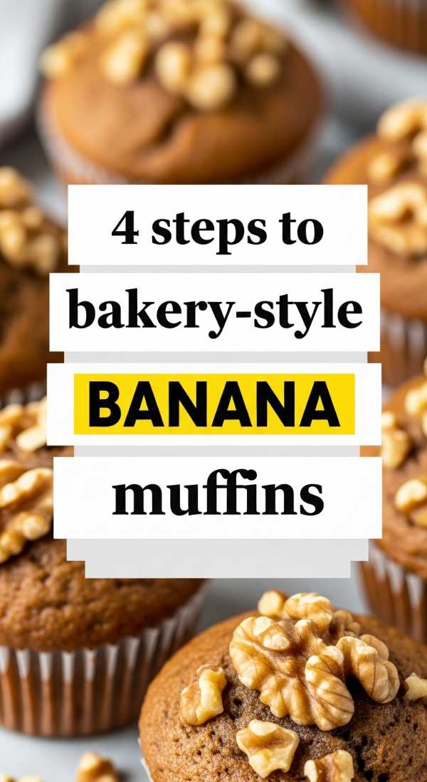 4 Steps To Bakery Style Banana Muffins 69edfa90d364c