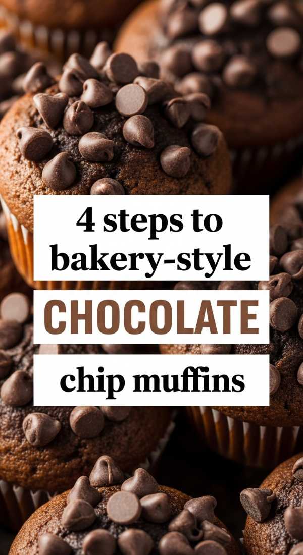 4 Steps To Bakery Style Chocolate Chip Muffins 69e85586456aa