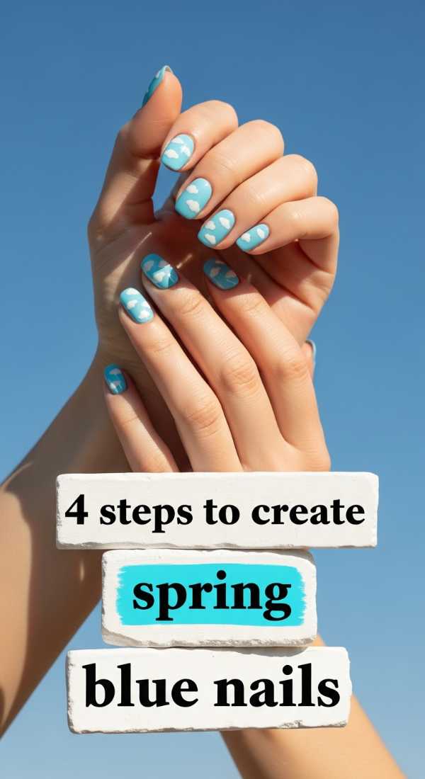 4 Steps To Create Spring Blue Nails 69ea698c41b53