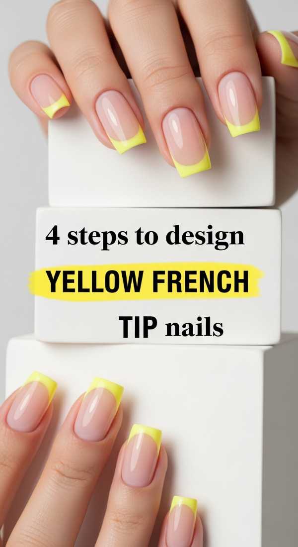 4 Steps To Design Yellow French Tip Nails 69e4c2f34318f