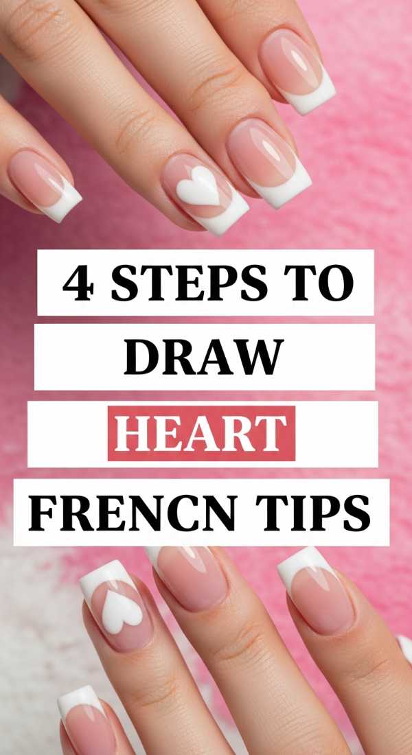 4 Steps To Draw Heart French Tips 69e78031b8879