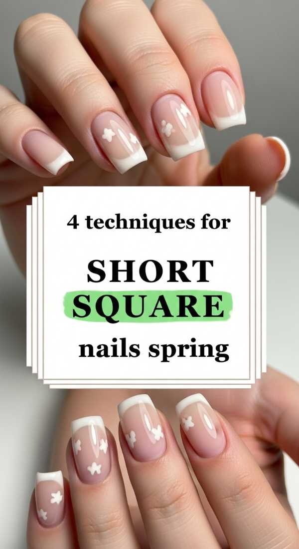 4 Techniques For Short Square Nails Spring 69e3c0758854d