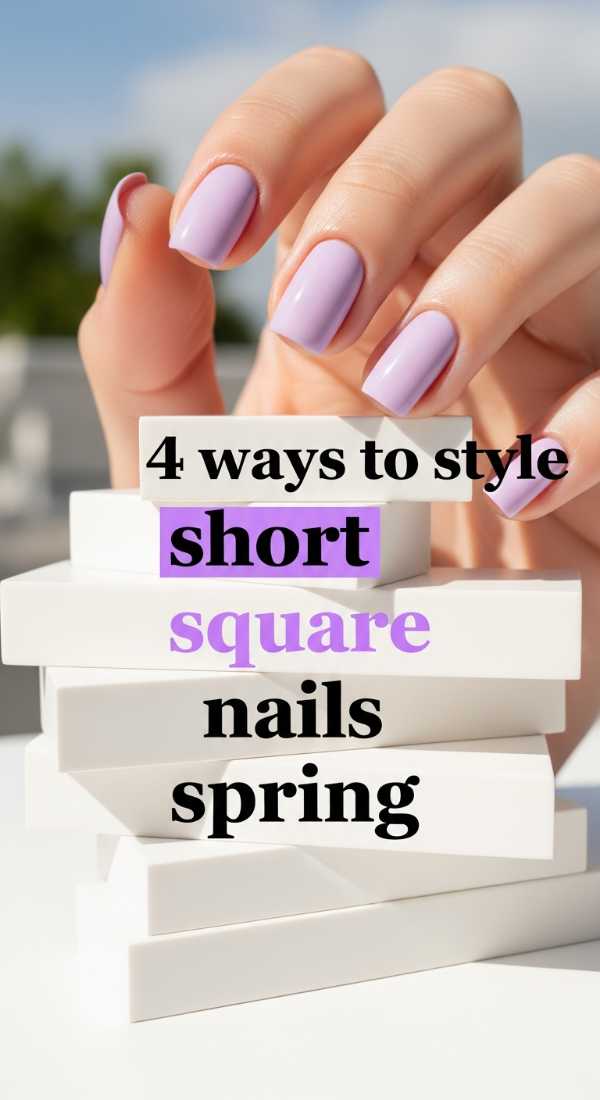 4 Ways To Style Short Square Nails Spring 69ea6995a4d81