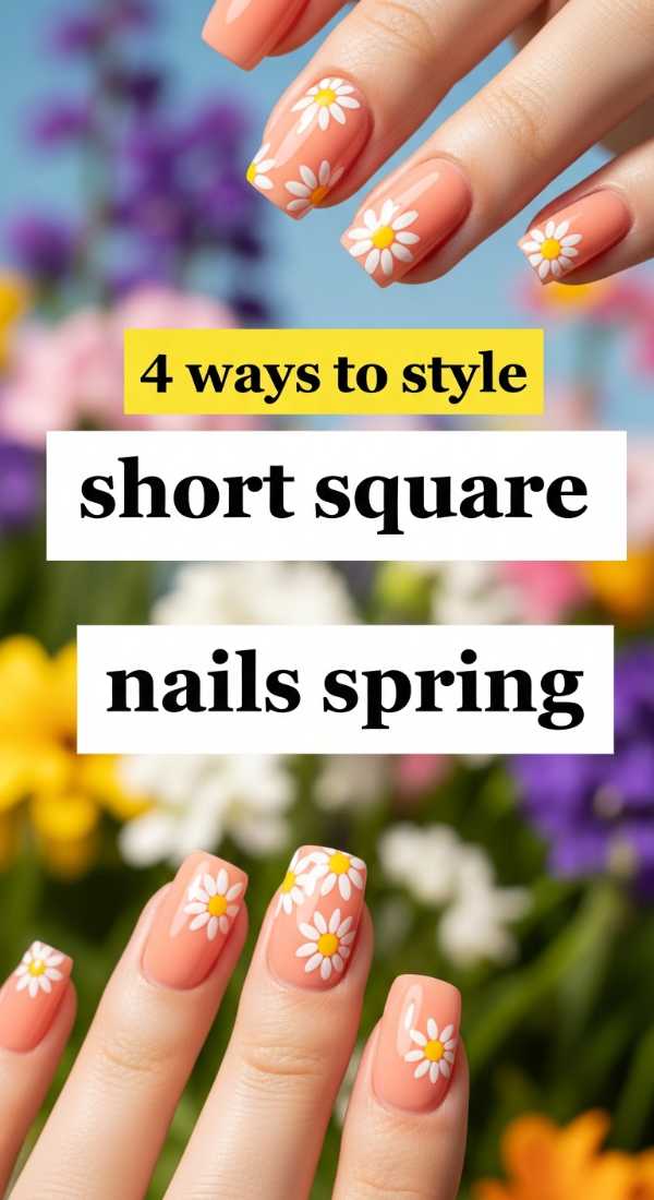 4 Ways To Style Short Square Nails Spring 69efaf872aac3