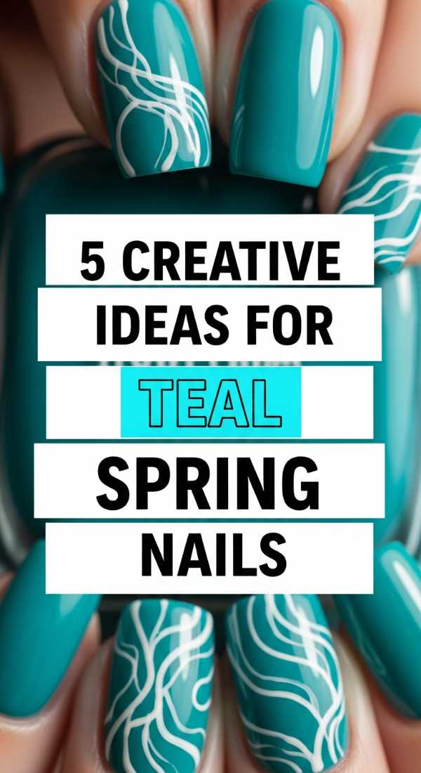 5 Creative Ideas For Teal Spring Nails 69ea68aaa59f4