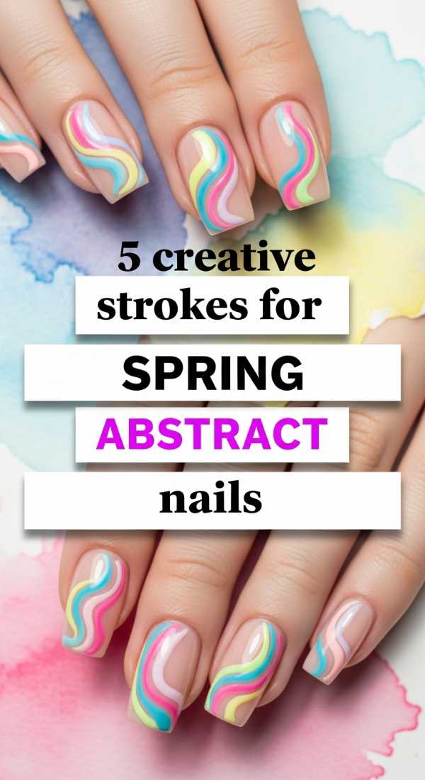 5 Creative Strokes For Spring Abstract Nails 69ed0baf29498