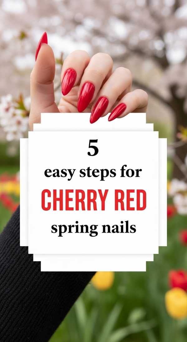5 Easy Steps For Cherry Red Spring Nails 69ea6984e7f47