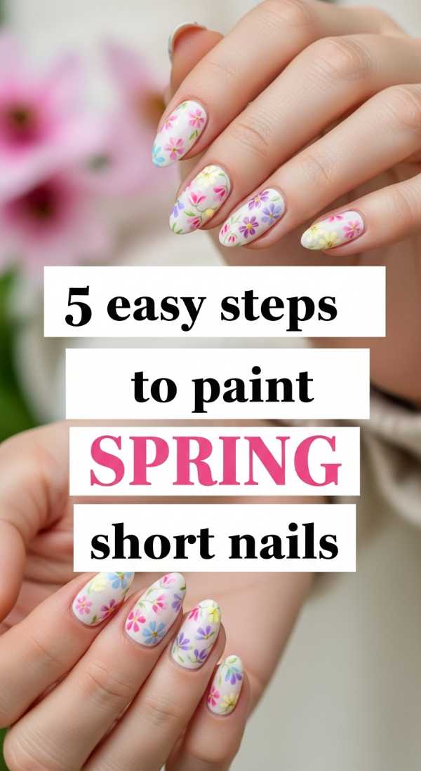 5 Easy Steps To Paint Spring Short Nails 69eba3b69468f