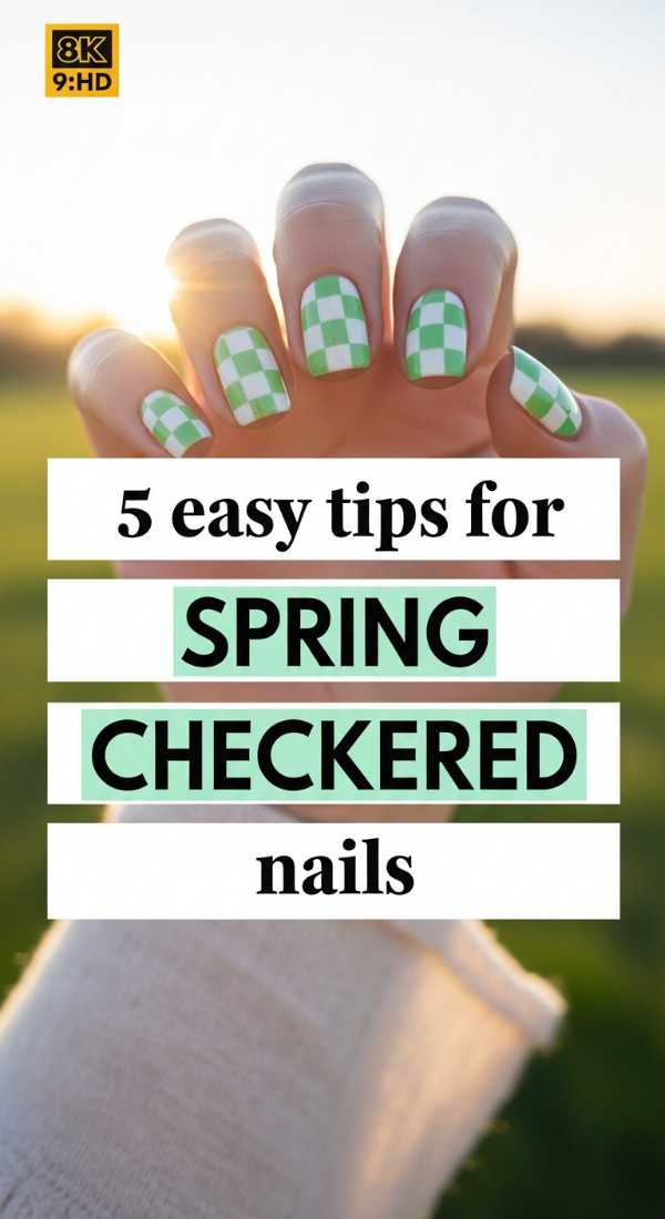 5 Easy Tips For Spring Checkered Nails 69e6604ec11a2