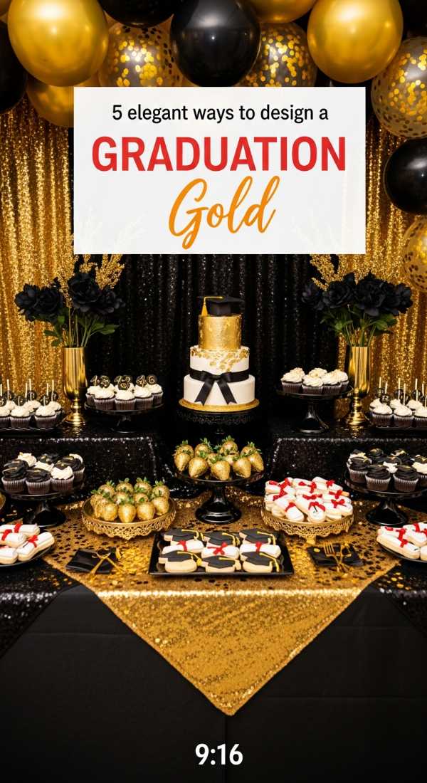 5 Elegant Ways To Design A Gold Graduation Party 69ee4b528dd49