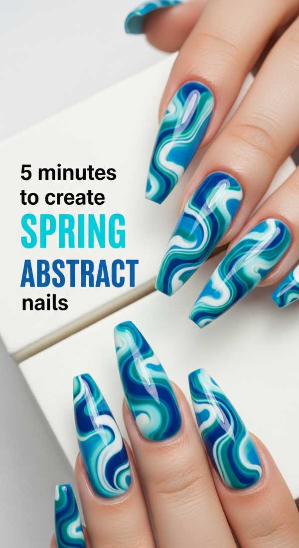 5 Minutes To Create Spring Abstract Nails 69e7599c54632
