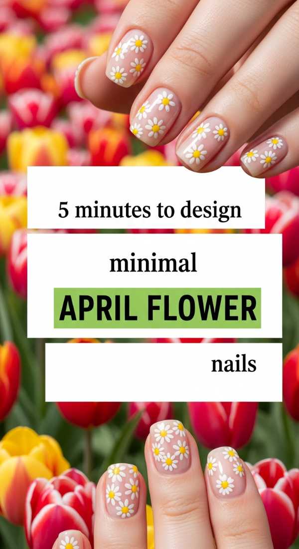 5 Minutes To Design Minimal April Flower Nails 69ed0aa6392bc