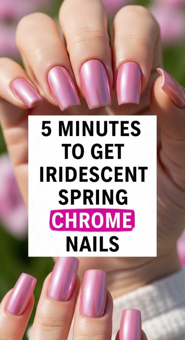 5 Minutes To Get Iridescent Spring Chrome Nails 69ea6896d568d