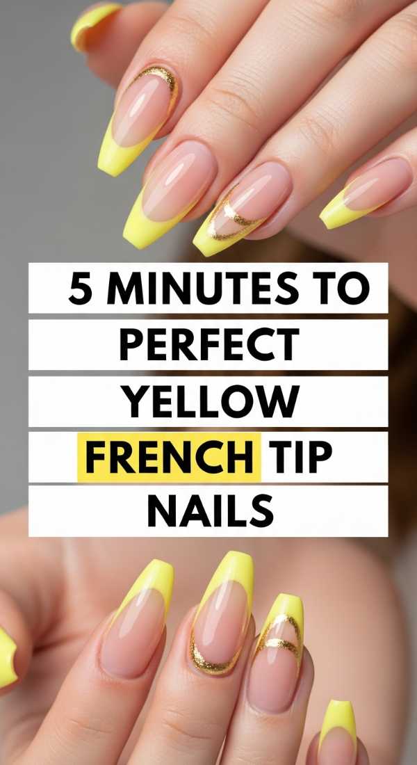 5 Minutes To Perfect Yellow French Tip Nails 69e4c2f1254b8