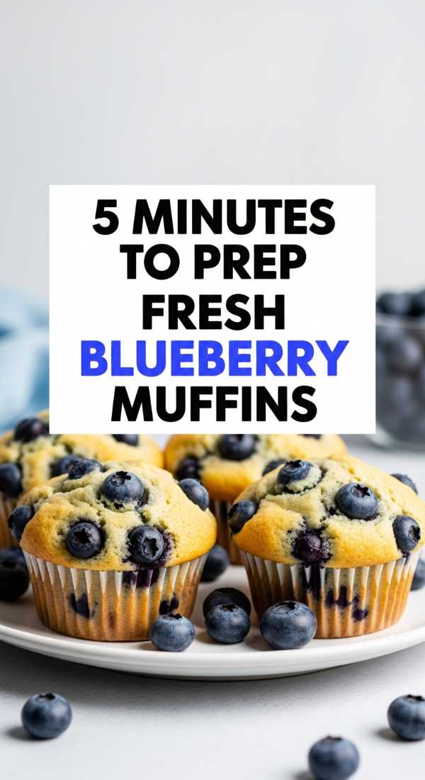 5 Minutes To Prep Fresh Blueberry Muffins 69e46e4d4364f