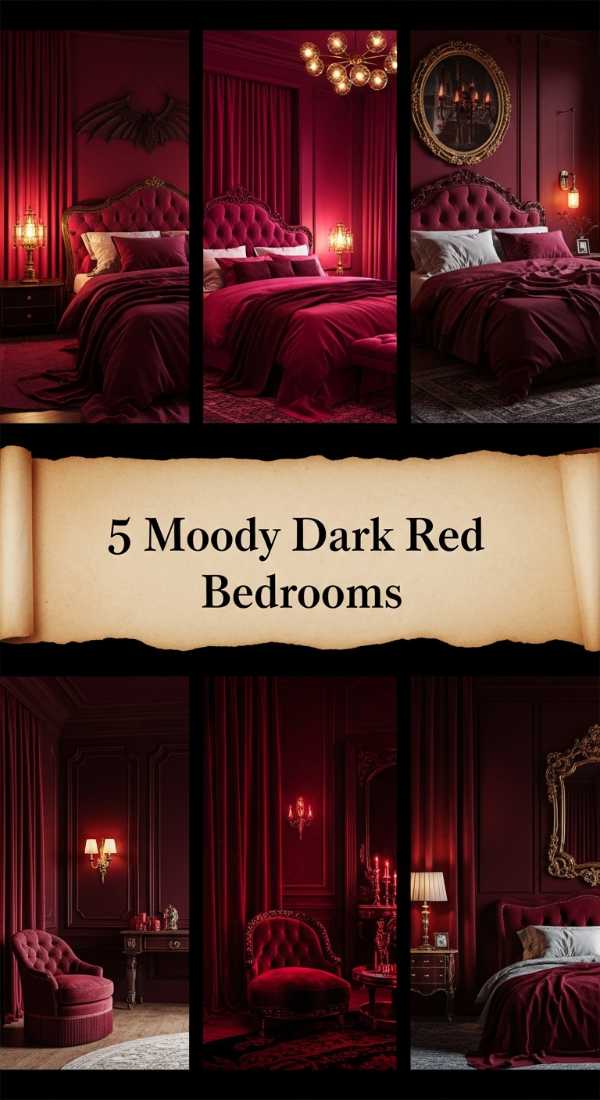 5 Moody Dark Red Bedrooms 69f26a607626d
