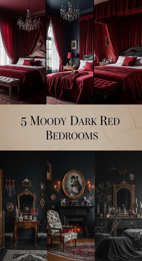 5 Moody Dark Red Bedrooms 69f26a646c1d0