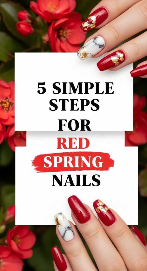 5 Simple Steps For Red Spring Nails 69ef9550adebf