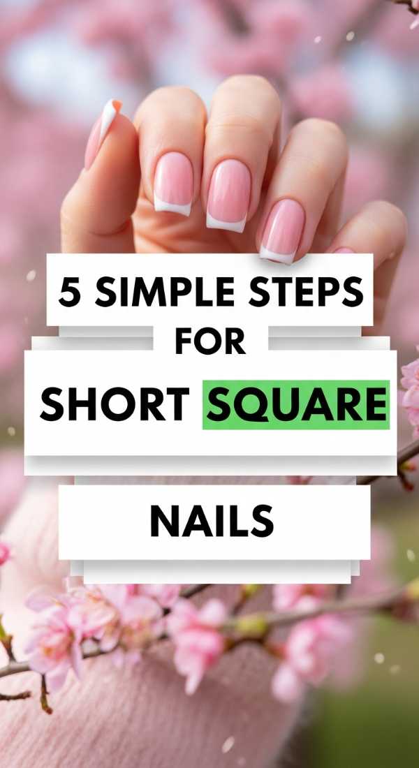 5 Simple Steps For Short Square Nails 69e3c1c4ac0d1