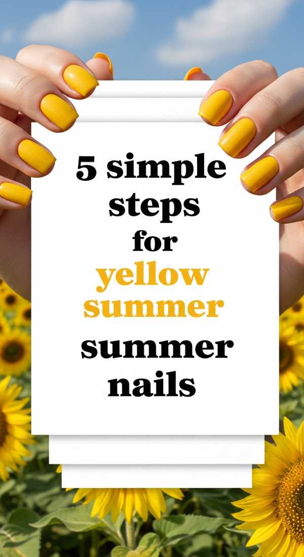 5 Simple Steps For Yellow Summer Nails 69ea02adeed33