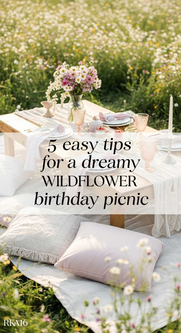 5 Tips For A Dreamy Wildflower Birthday Picnic 69e327368557c
