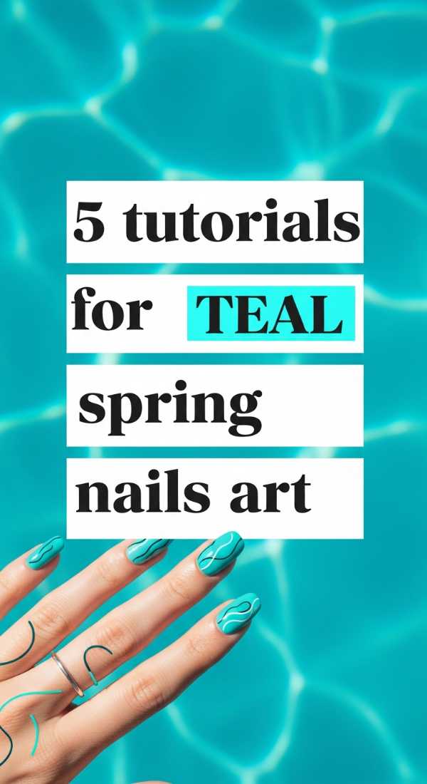 5 Tutorials For Teal Spring Nails Art 69ea68a27f708