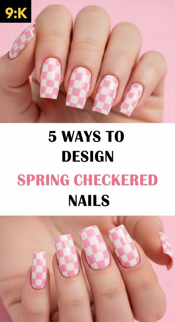 5 Ways To Design Spring Checkered Nails 69e6605314480