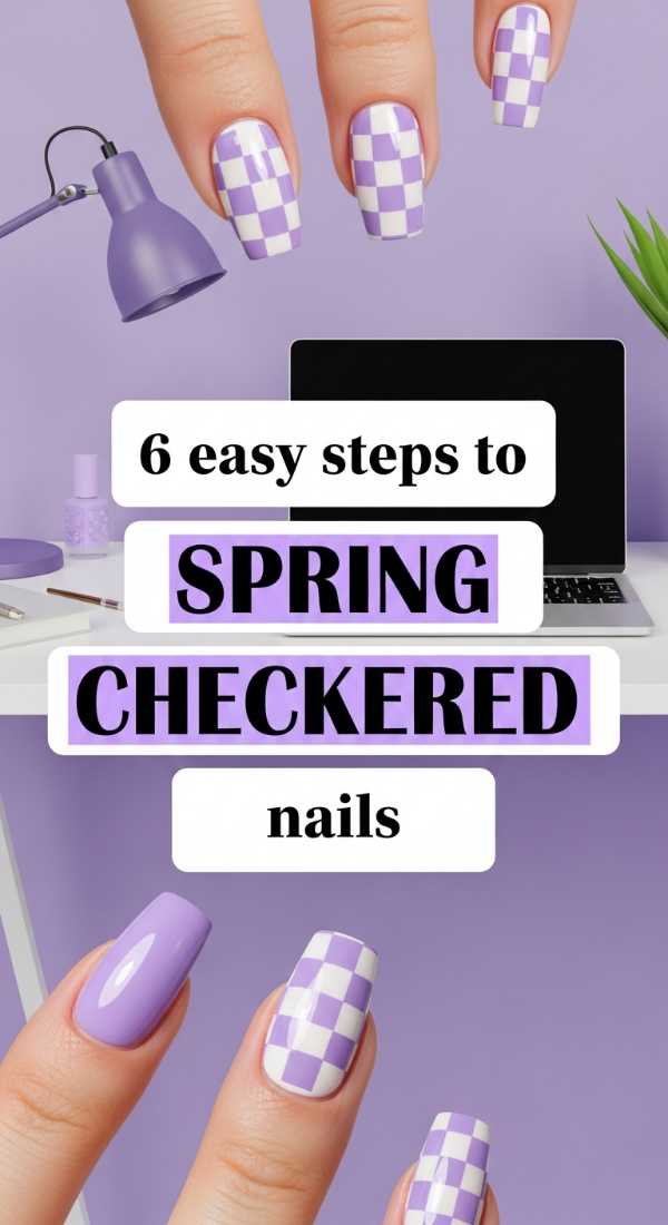 6 Easy Steps To Spring Checkered Nails 69e6605f04578