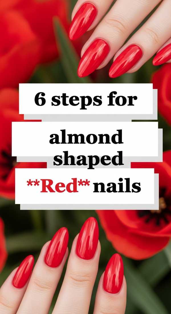 6 Steps For Almond Shaped Red Nails 69efaf85cfb30