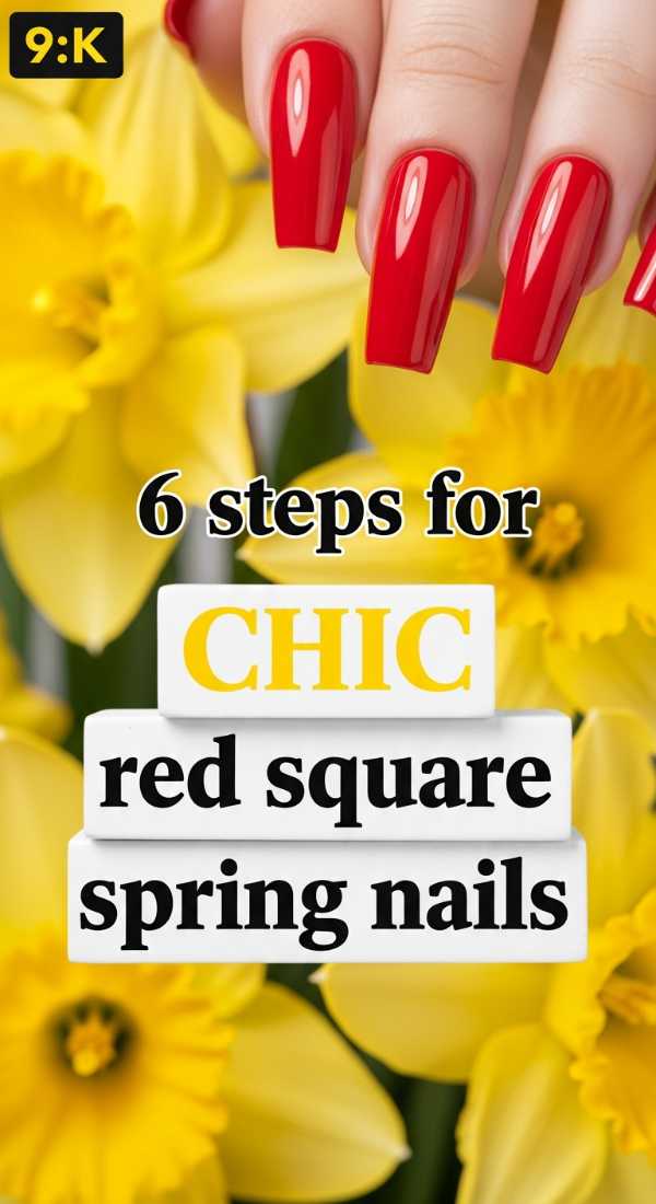 6 Steps For Chic Red Square Spring Nails 69e3c1c727d1c