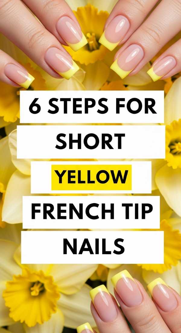 6 Steps For Short Yellow French Tip Nails 69e4c2f0ed99b