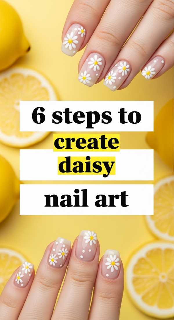6 Steps To Create Daisy Nail Art 69ed0a9d19de3